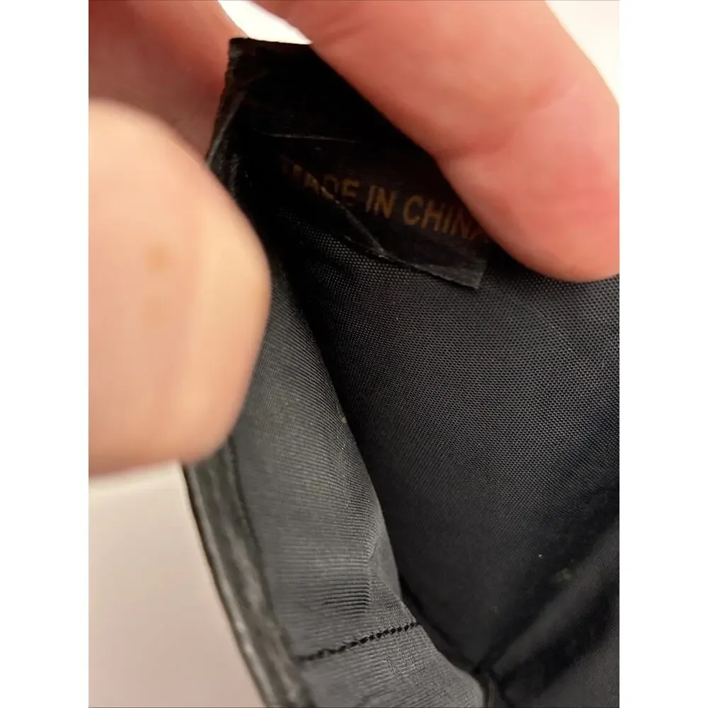 Men’s Black Vintage Embroidered Western Cowboy Pleather Wallet Made In 11/05